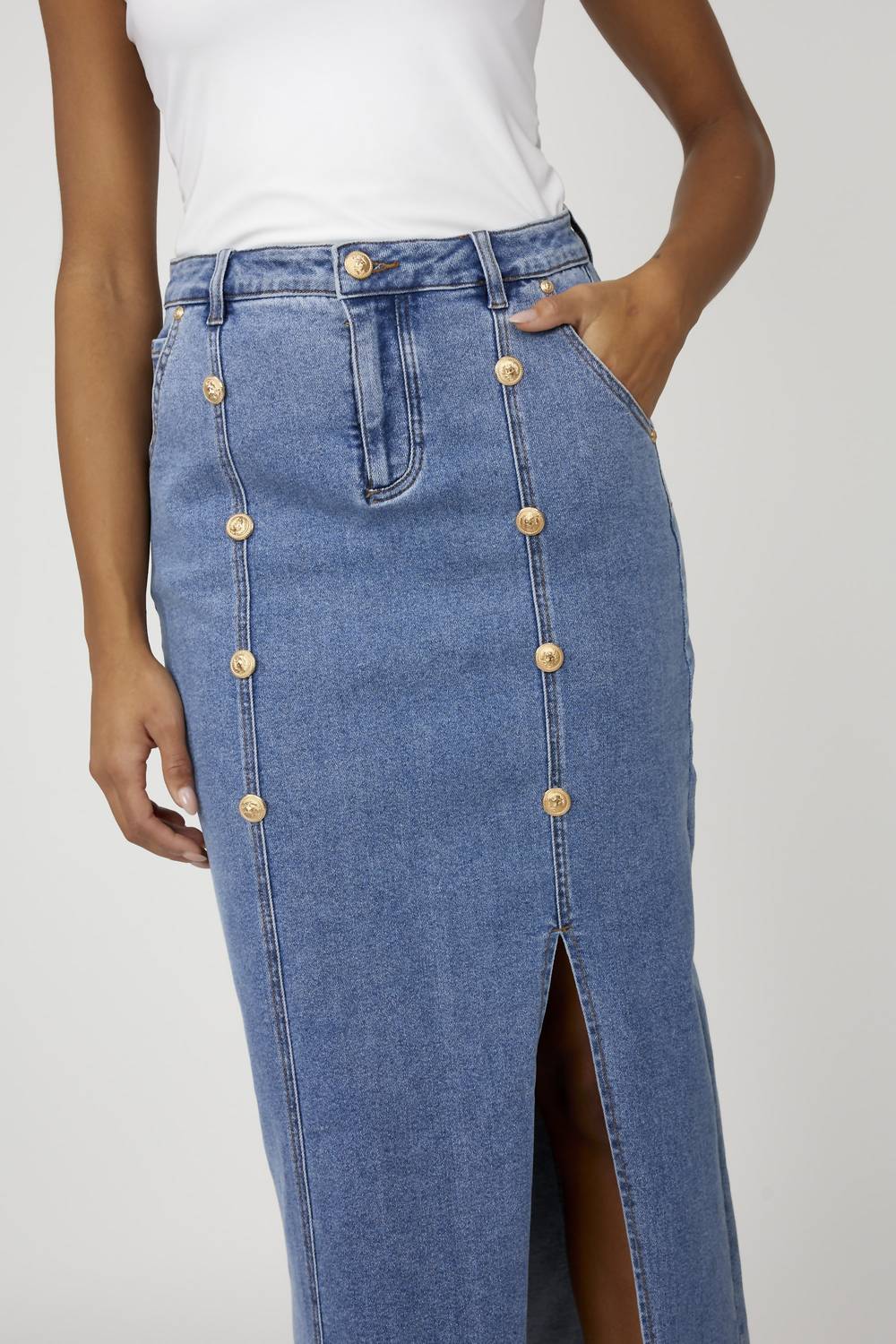 Frank Lyman - WOVEN DENIM SKIRT