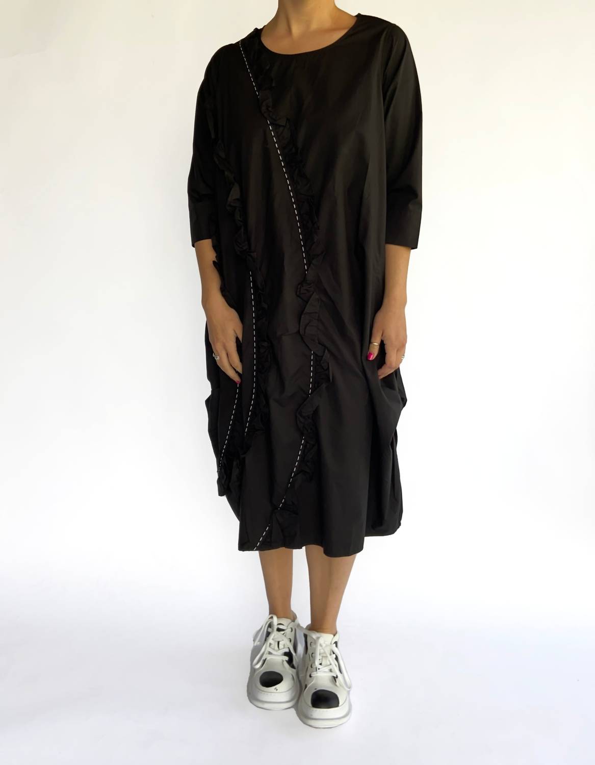 Cheyenne - Ruffle Three Quarter Sleeve Dress