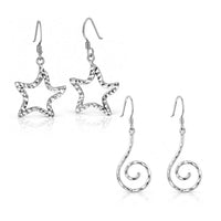 Gold & Honey - Stars & Swirls Dangle Earrings Set