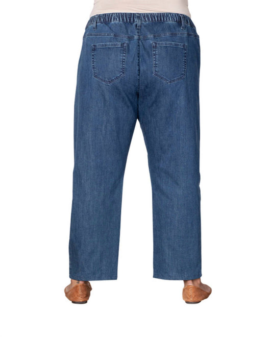 On The Plus Side - Plus Size Premium Wide Leg Five Pocket Denim Jeans