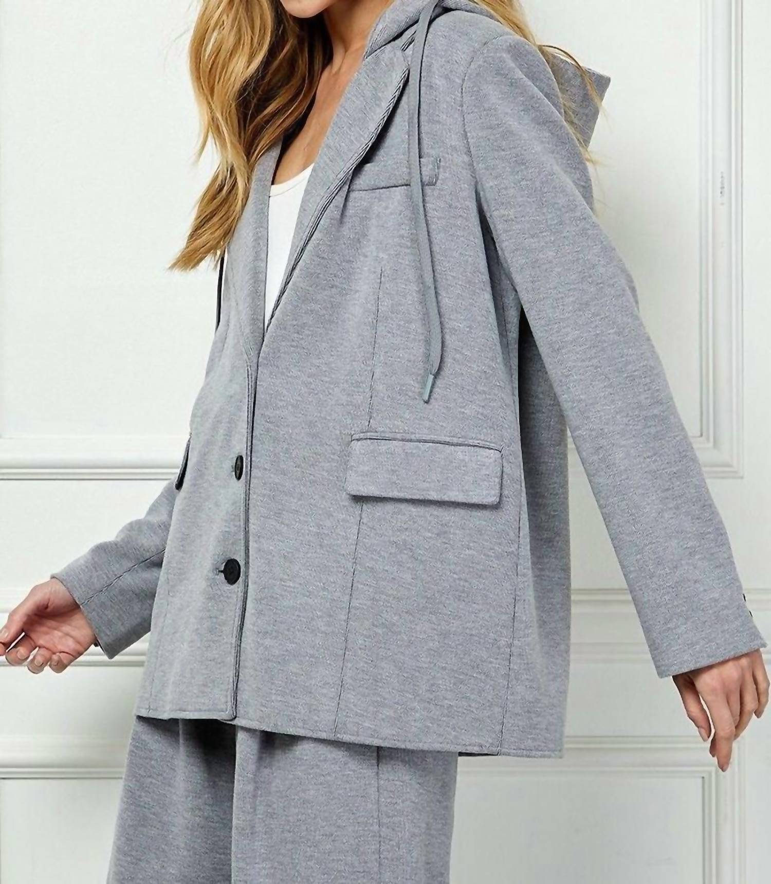 See And Be Seen - Casual Hooded Blazer