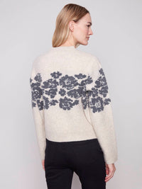 Charlie B - Floral Jacquard Crew Neck Sweater