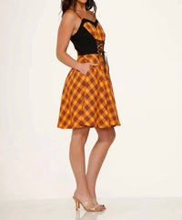 Orchid Bloom - Plaid Swing Dress