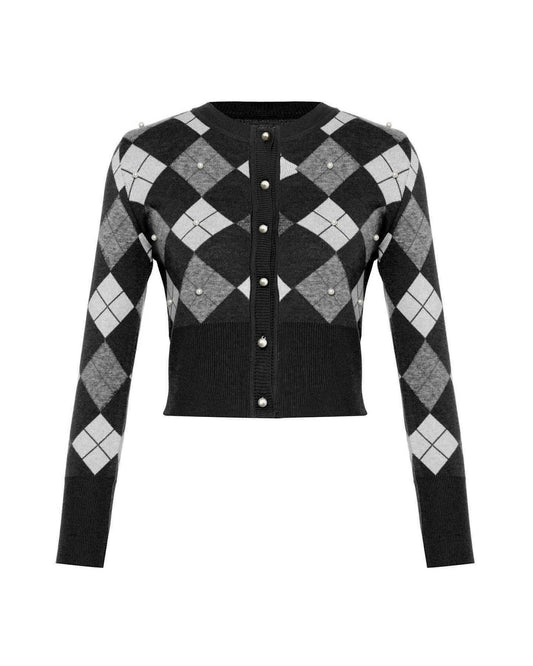 Theo The Label - Women's Nomia Plaid Pearly Cardigan