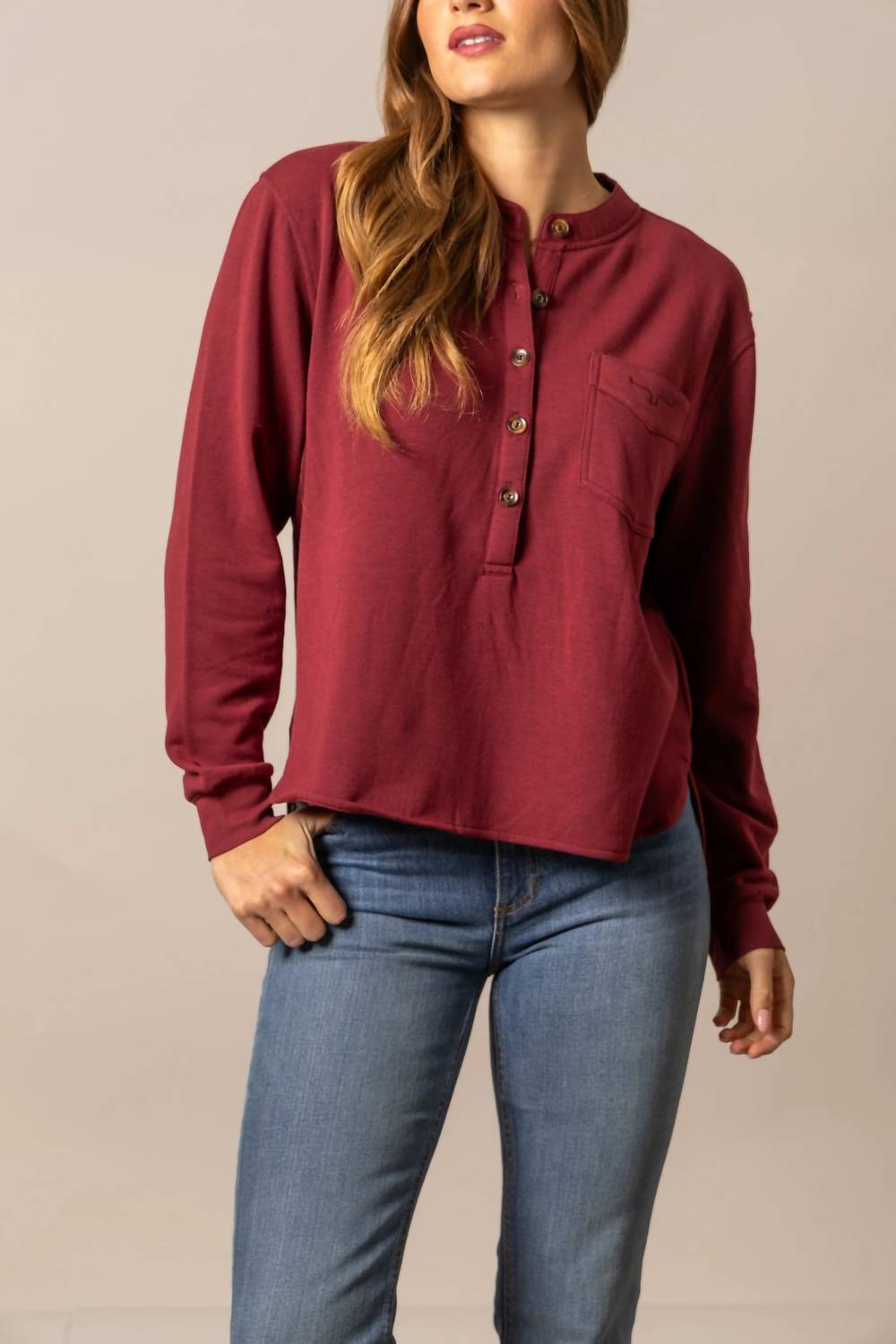 Kimes Ranch - Women's Elouise Henley Long Sleeve Top