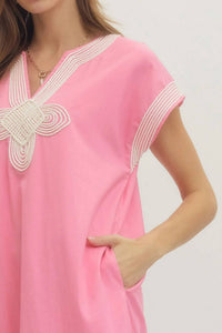Entro - Applique Trim Midi Dress