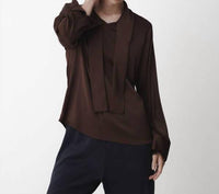 Karmamia Audrey Blouse in semi rich brown - women's blouse