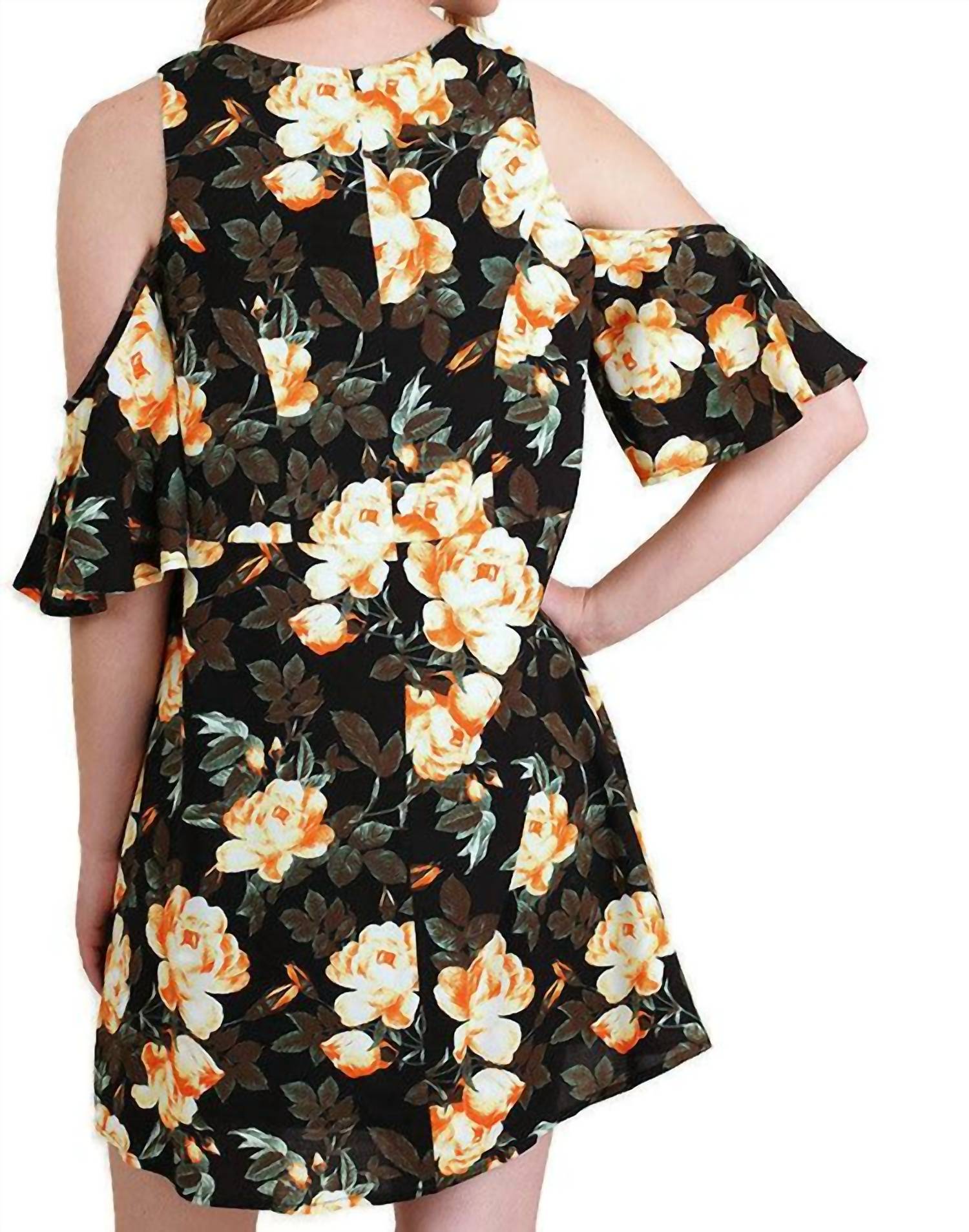 Umgee - Floral Cold Shoulder Dress