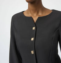Joseph Ribkoff Fitted Long Sleeve Twill Jacket in black - women's jacket - alternate view