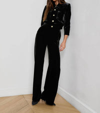 L'Agence Jia Velvet Jacket in black - women's jacket - view 4