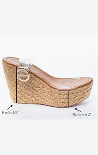 Maker'S - Women's Clear Strap Espadrille Wedges