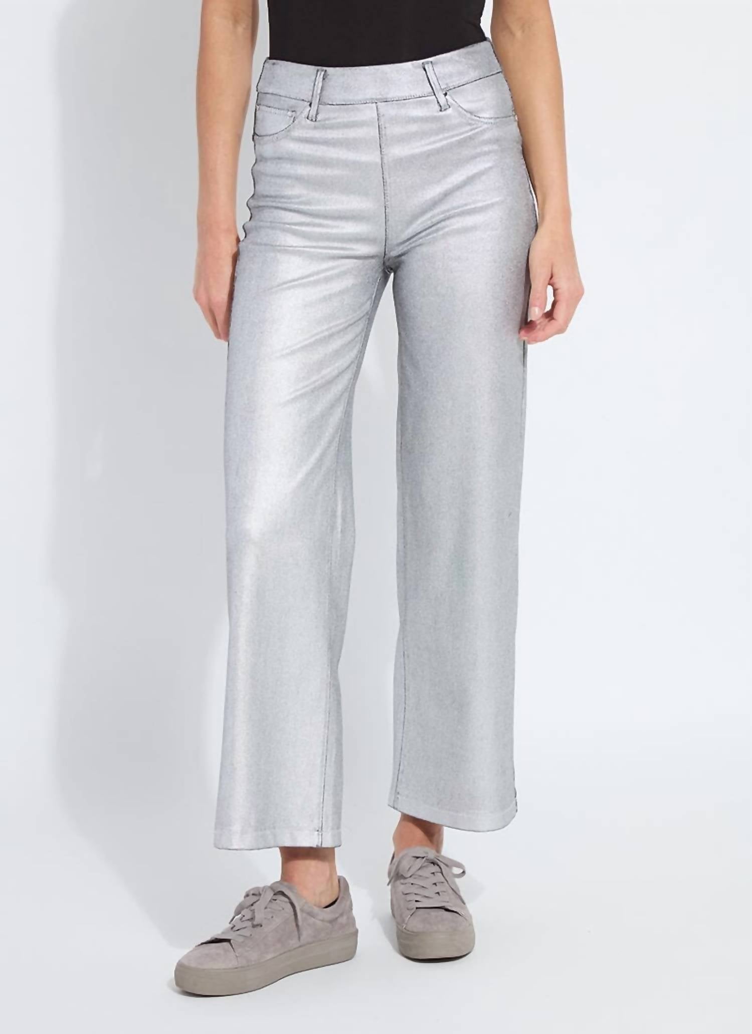 Lysse - Metallic Coated Wide Leg Pant