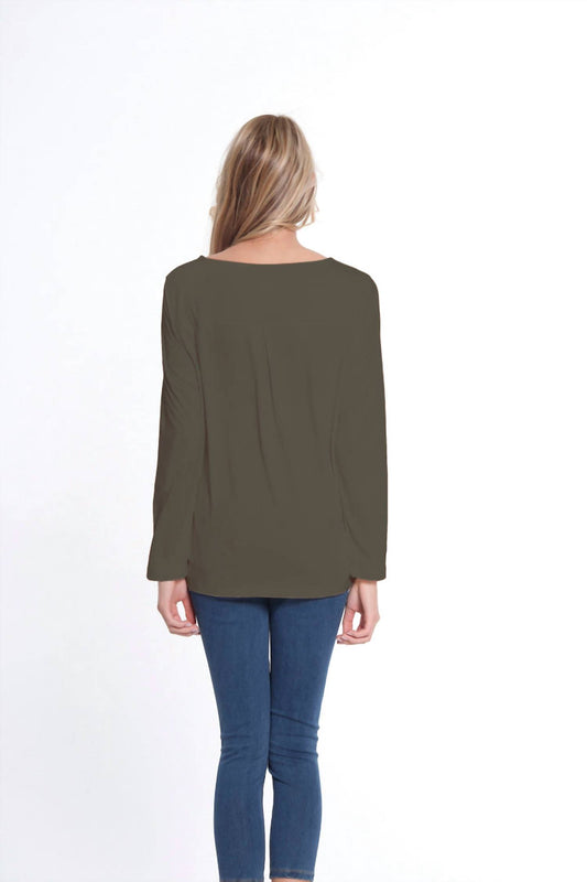 Multiples - Long Sleeve Scoop Neck Top