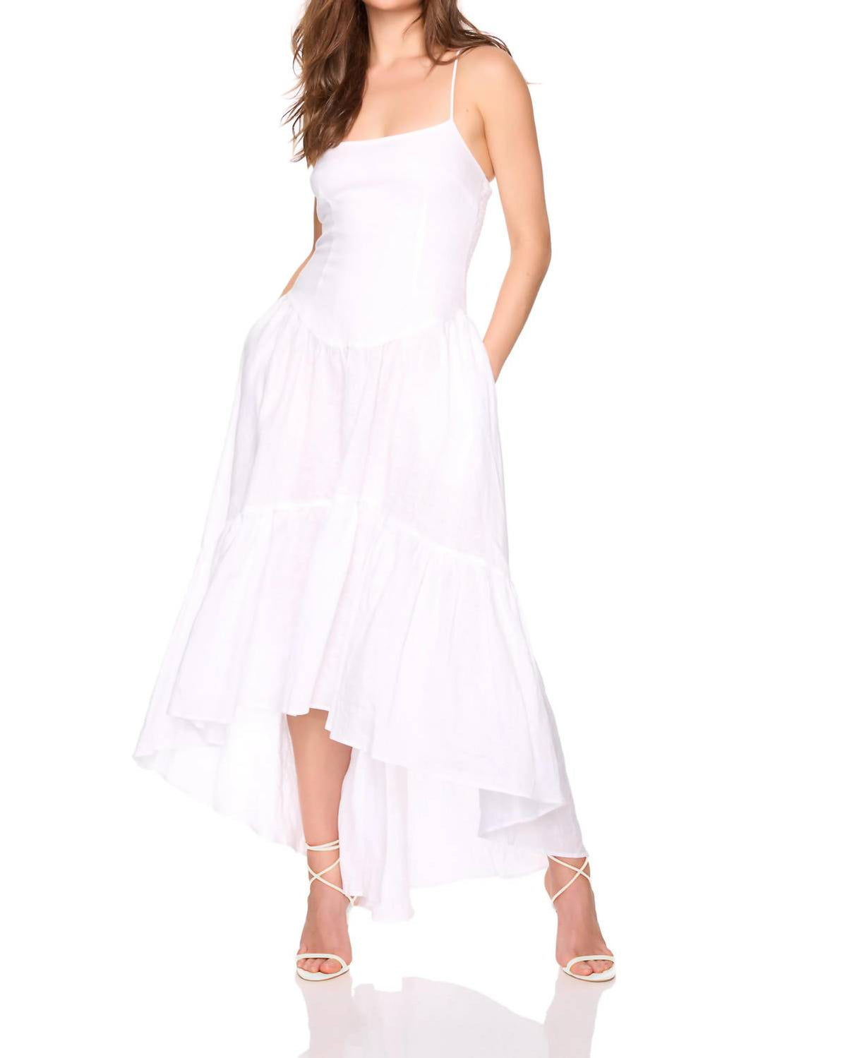 Susana Monaco - Solid Linen Drop Waist High Low Dress