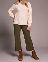 Tribal - Long Puff Sleeve Mock Neck Sweater