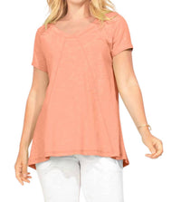 Escape - Cotton Slub Vneck Tunic Top