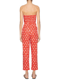 Dress To - Women's Strapless Flower Jumpsuit