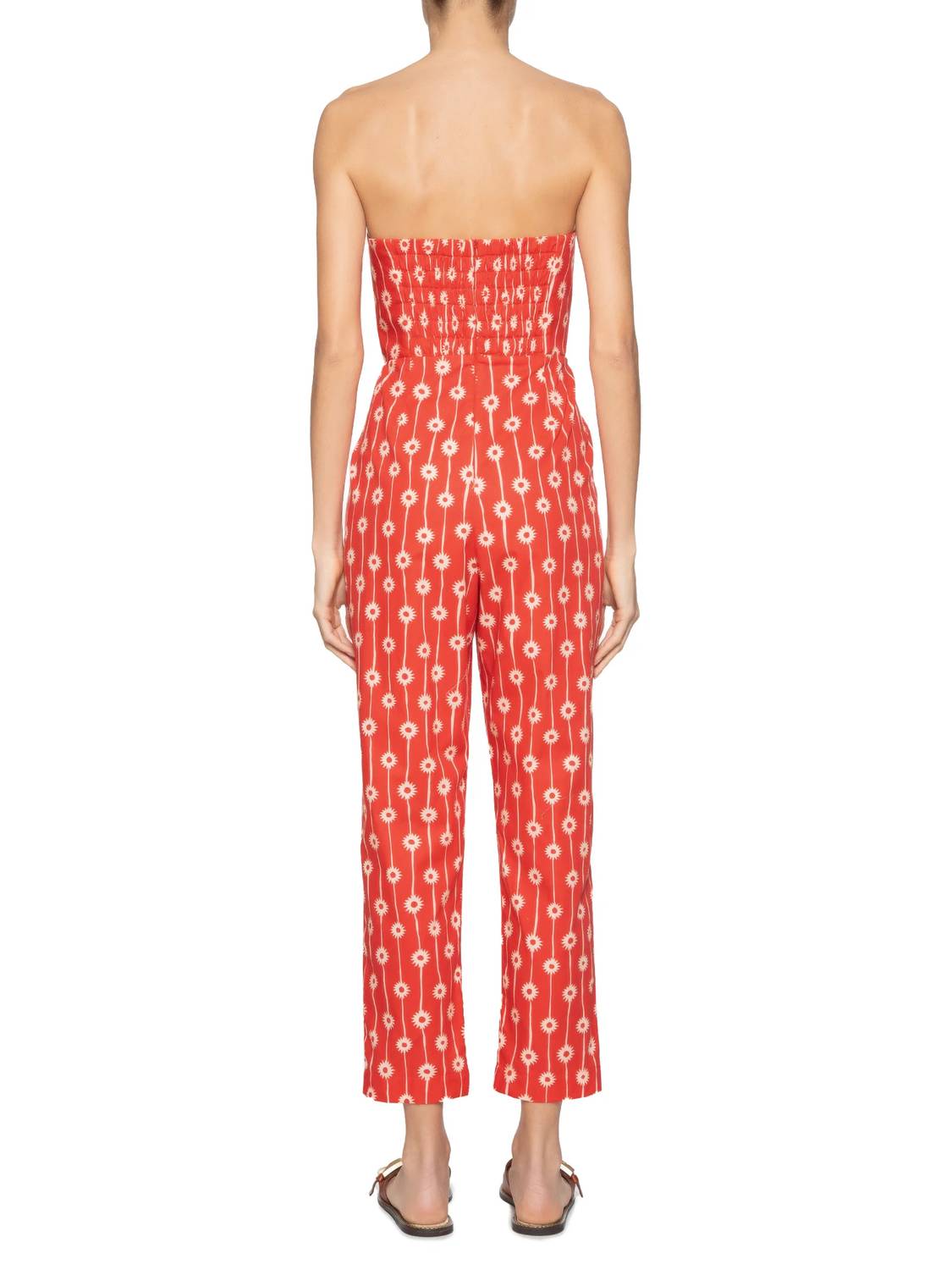 Dress To - Women's Strapless Flower Jumpsuit