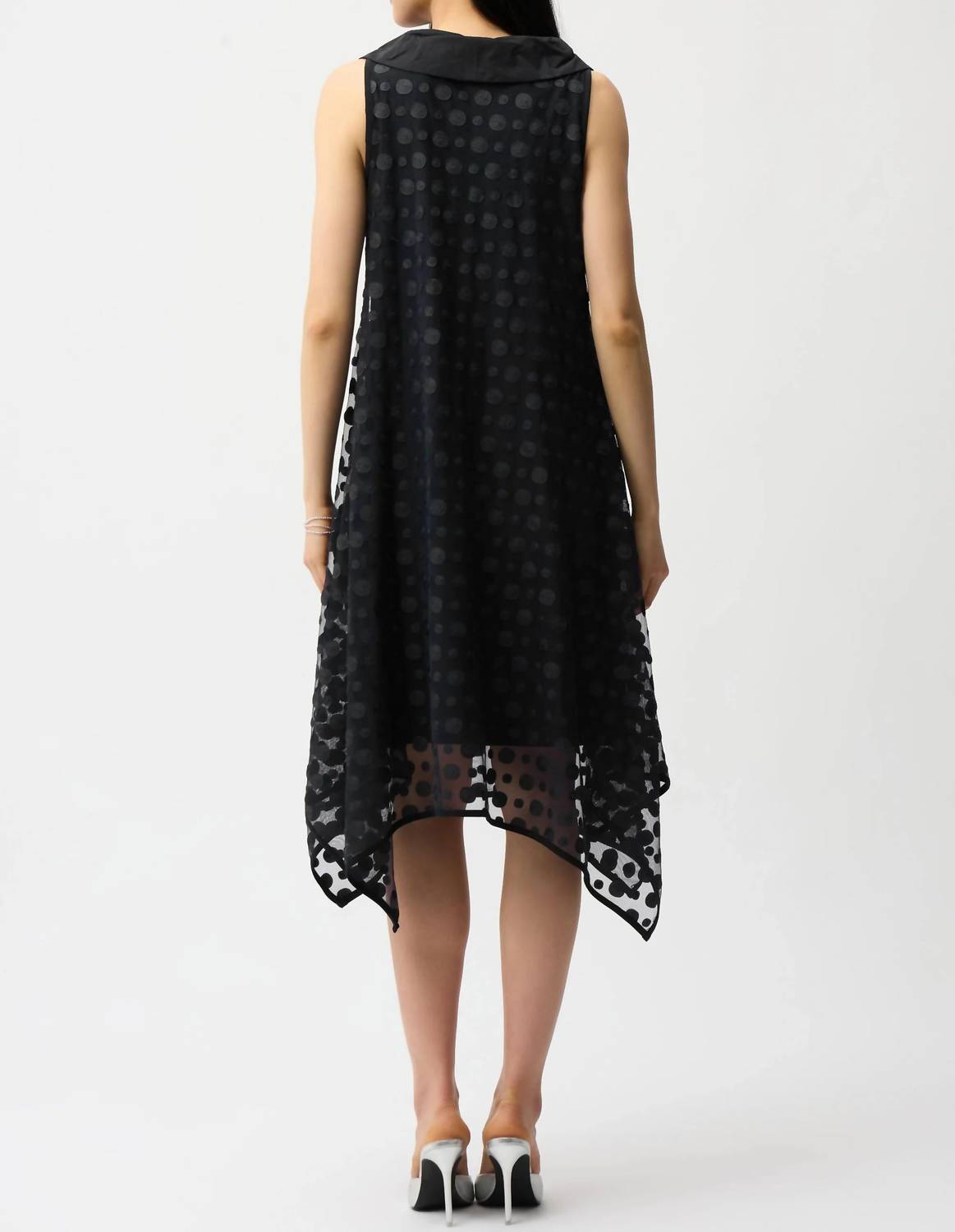 Joseph Ribkoff - Polka Dot Mesh Handkerchief Dress