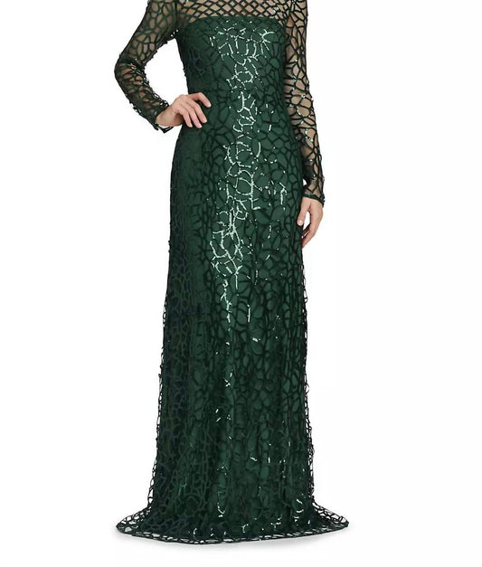 Monique Lhuillier - Aimee Long Sleeve Long Dress