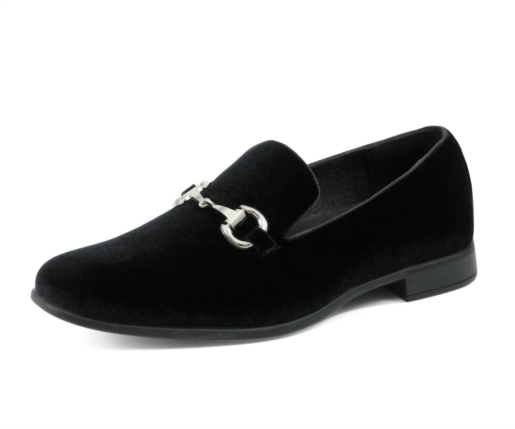 Amali Men's Brad Velvet Loafer in black - men's loafer