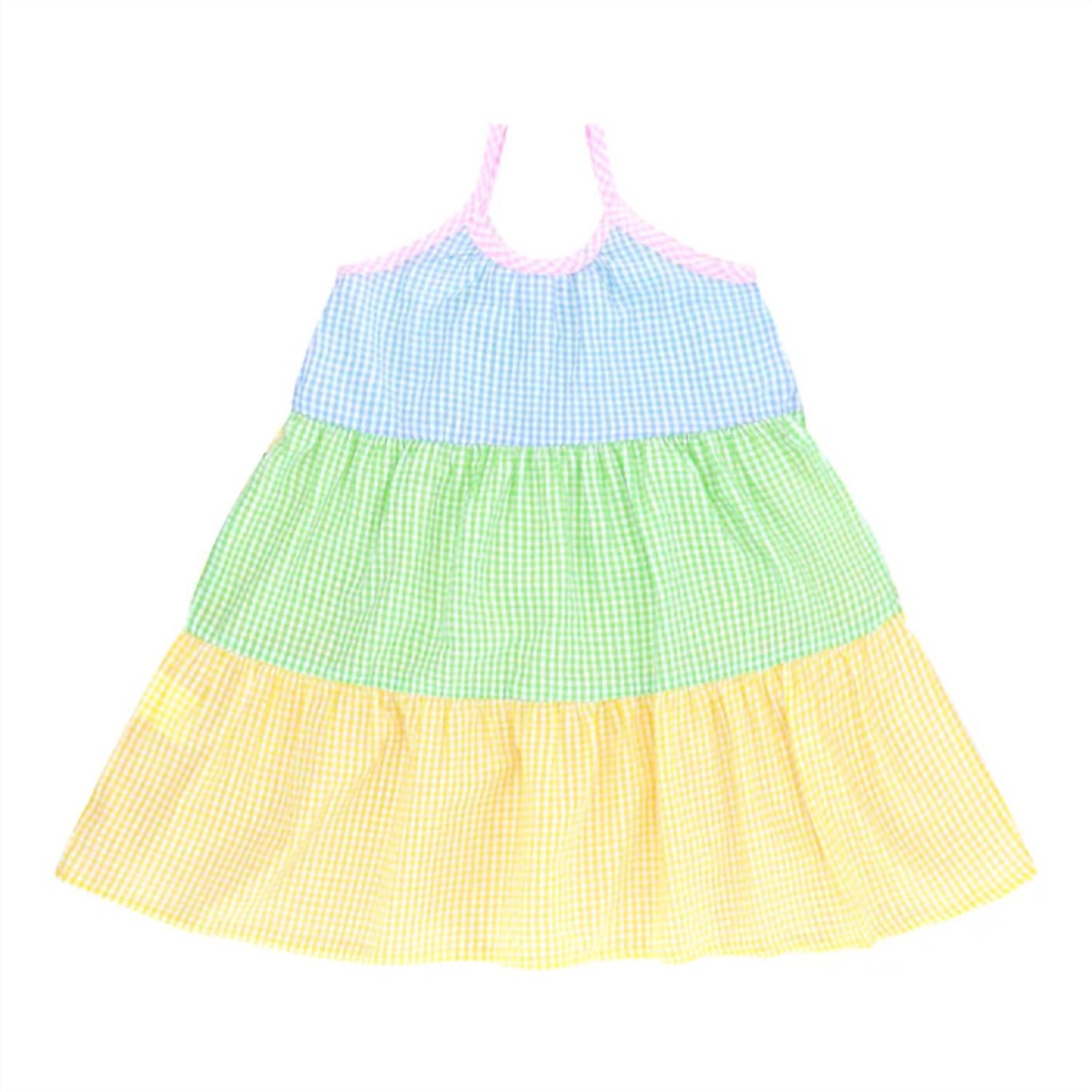 Cos I Said So - Girl's Patchwork Vichy Paneled Dress