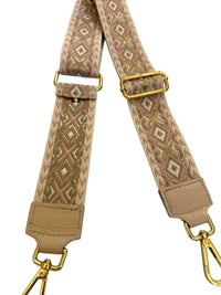 Made in Italy Women's Woven Guitar Style Bag Strap in italy women s woven guitar style bag strap in blush pink gold - women's item - alternate view