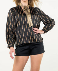 Thml - Finer Things Tie Blouse
