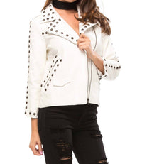 Line And Dot - Women's Stud Moto Jacket