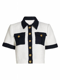 Cinq A Sept - Nissy Bicolor Tweed Cropped Jacket