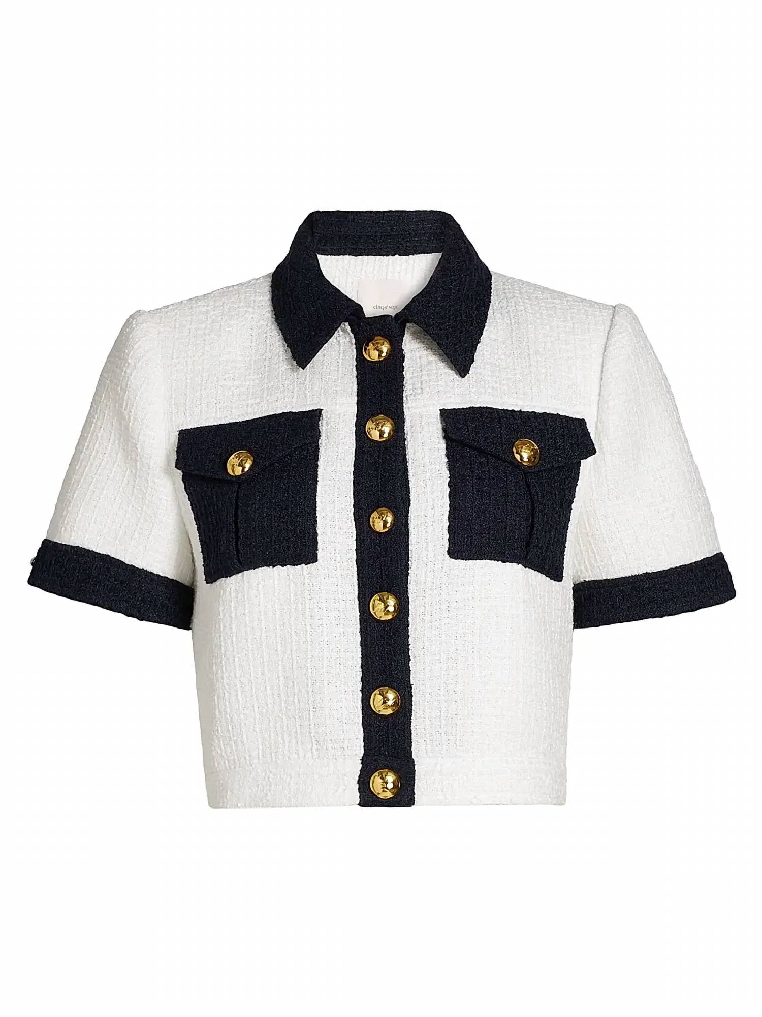 Cinq A Sept - Nissy Bicolor Tweed Cropped Jacket