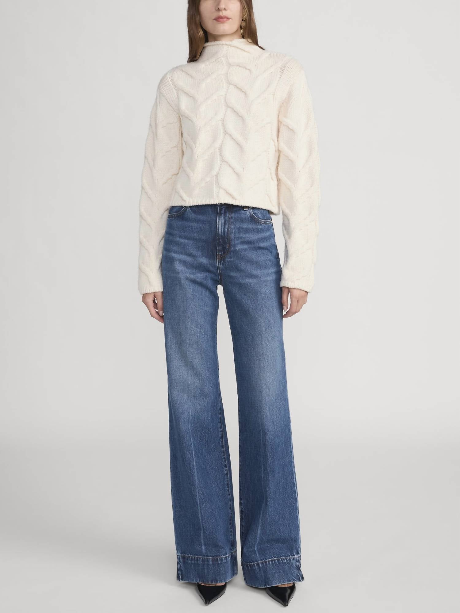 FRAME Slice High Rise Flare Jean in headliner - women's jeans - view 4