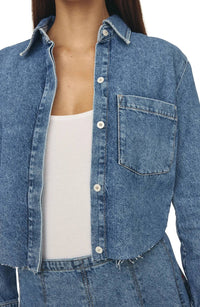 Warp + Weft - Anr High-low Crop Denim Jacket