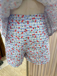 Sincerely Ours Farrah Checkered Printed Hot Shorts in cherry - women's shorts - view 4