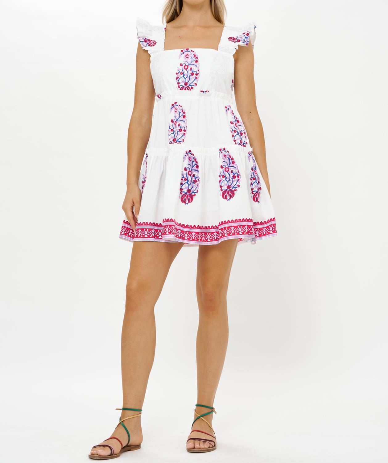 Oliphant - Smocked Square Neck Mini Dress