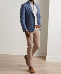 PETER MILLAR Delrose Plaid Soft Jacket in nebula blue - men's jacket - alternate view