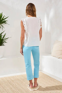 Tribal - Cap Frill Sleeve Poplin Blouse