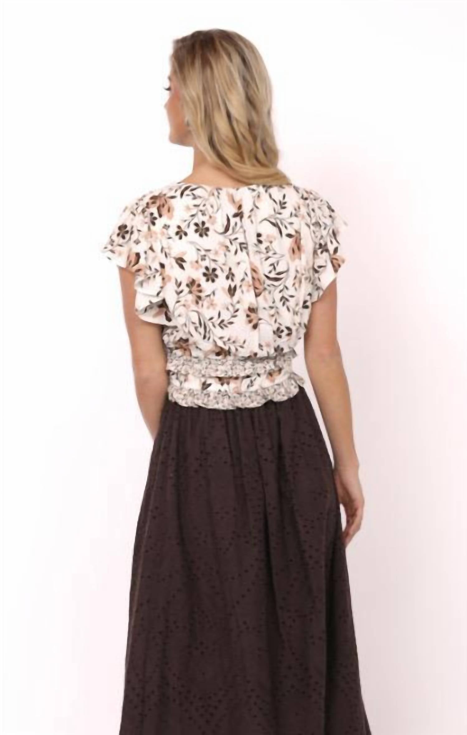 Sadie & Sage - Viola V Neck Ruffle Top