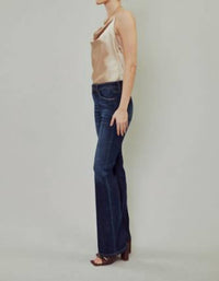KanCan Mid-rise Flare Jeans in blue - women's jeans - detail view