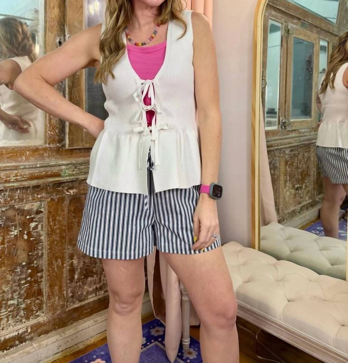 Ee:Some - Sweet Tie Peplum Tank