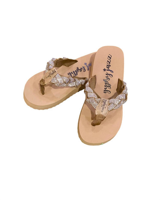 Gypsy Jazz - Women's Rhinestone Braided Flip-flop Sandals