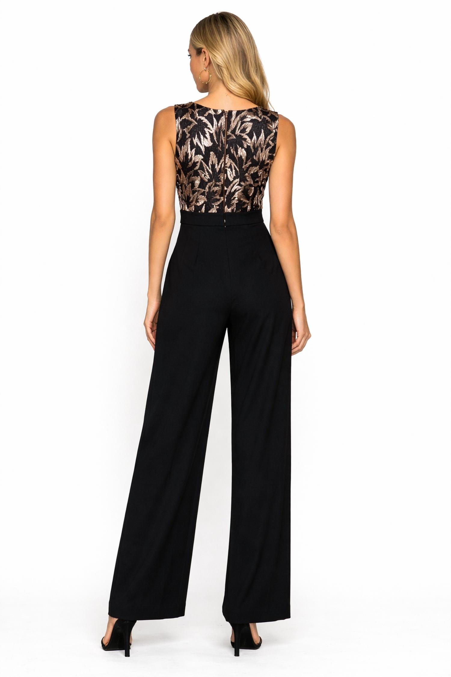 Dress The Population - Metallic Leaf Jumpsuit