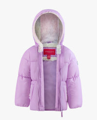 London Fog - Girls Zip-front Hooded Loose Fit Puffer Jacket