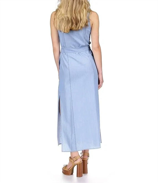 Michael Kors - Sleeveless Tencel Maxi Shirt Dress