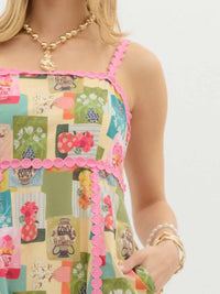 Entro - Italian Vase Print Midi Dress
