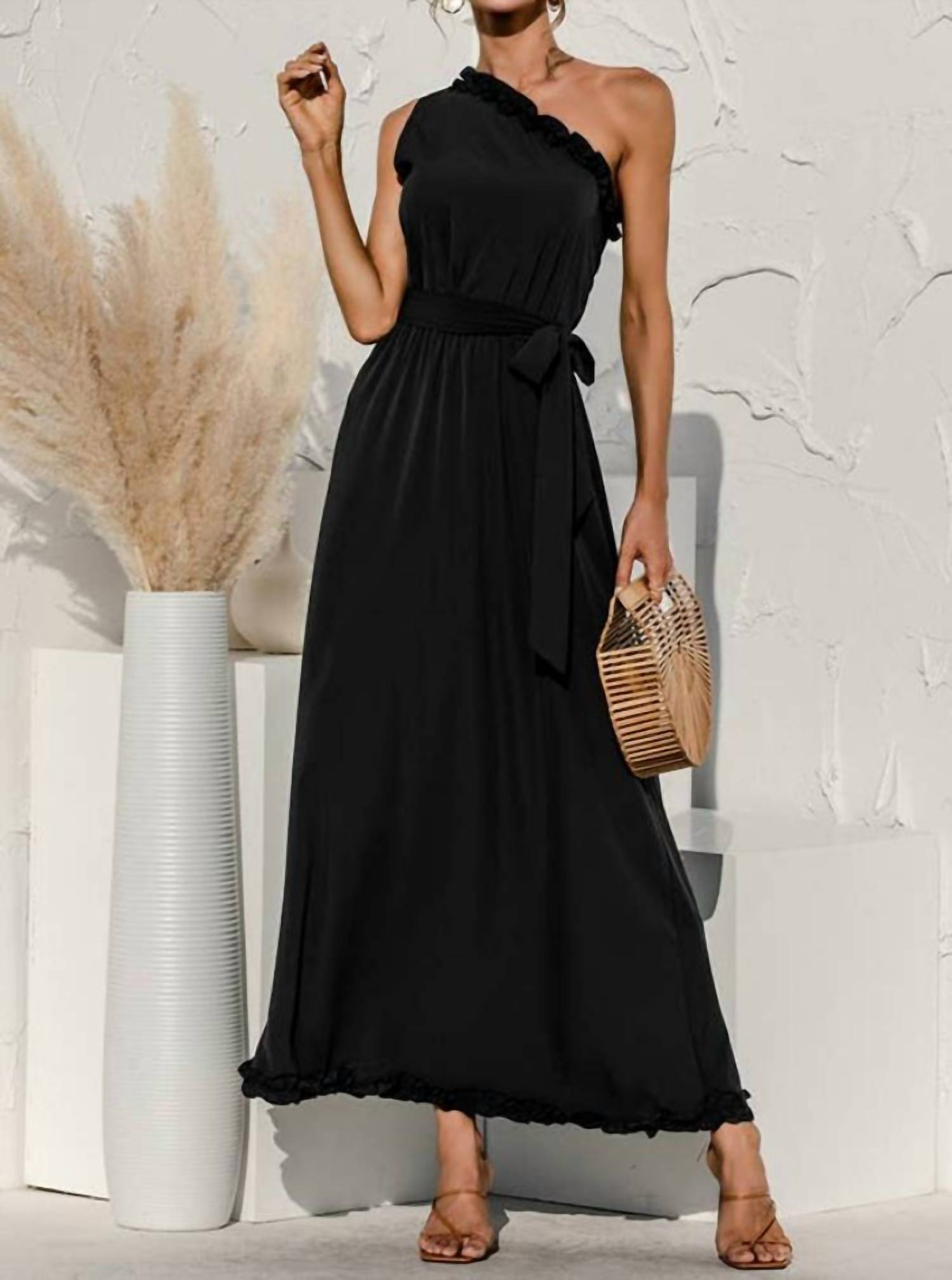 Esley Collection - Date Night One Shoulder Dress