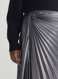 A.L.C. - Tracy Metallic Vegan Leather Midi Skirt
