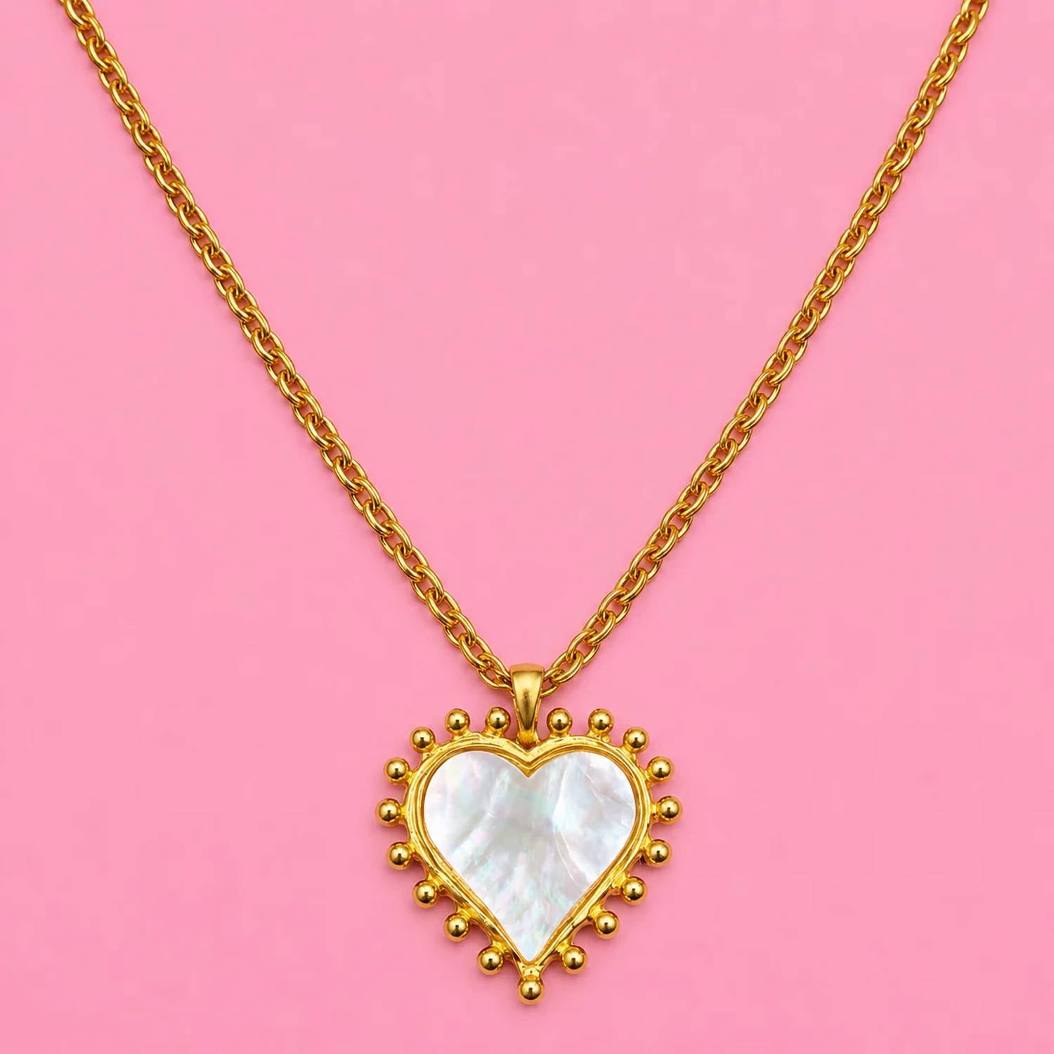 Susan Shaw - Mother Of Pearl Heart Necklace
