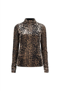 ESQUALO Gathering Leopard Top in multi - women's blouse - view 4