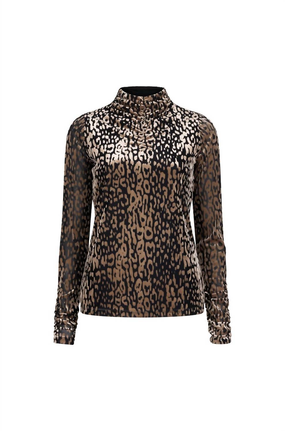ESQUALO Gathering Leopard Top in multi - women's blouse - view 4